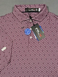 RLX Polo Mens Medium Short Sleeve Performance Stretch Ball Tee Purple Golf Polo - Picture 1 of 10