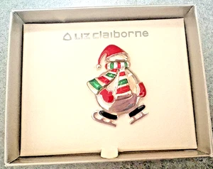 Broche prendedor NAVIDAD MUÑECO DE NIEVE MULTICOLOR LIZ CLAIBORNE nuevo en caja - Imagen 1 de 5