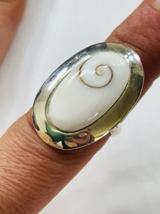 Anillo concha de plata y caracola Reino Unido talla M - Imagen 1 de 4