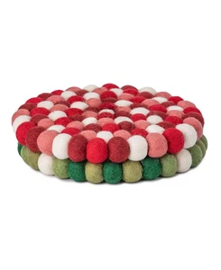 Thirstystone Felted Pom Pom Trivets-Set of 2 - Multi - Picture 1 of 3