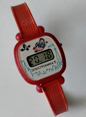 Elektronika 5 18394 Reloj Infantil Digital Soviético Original Vintage. Años 80 Foto 1 de 4