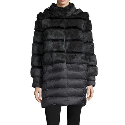 Abrigo para mujer Dawn Levy Tallula convertible acolchado plumón de pato/piel grande Foto 1 de 4