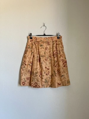 Falda Lauren Ralph Lauren Lino Floral Plisada Línea A en Beige Talla 4P *LEER* Foto 1 de 4