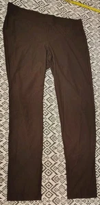Pantalón EILEEN FISHER tejido elástico pierna recta cintura elástica marrón talla L - Imagen 1 de 5