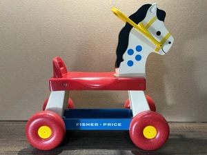 VINTAGE 1976 Fisher Price Ride On Horse Toddler Toy #978 Pull Plastic Pony 17” - Picture 1 of 11