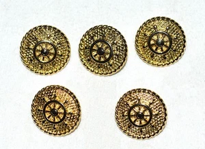 5 ruedas náuticas de metal dorado para barco con botones de borde de cuerda con respaldo de vástago - Imagen 1 de 3