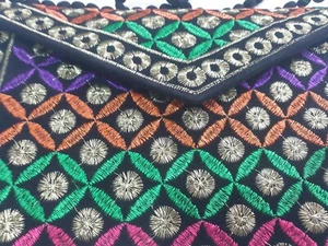 Indian Handmade Purse Patchwork Embroidery Vintage Ladies Envelope Clutch Bag - Picture 1 of 4