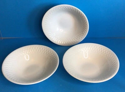 3 cuencos de sopa de cereal tejido cesta de mimbre Oneida blancos 6 pulgadas 961 Foto 1 de 4