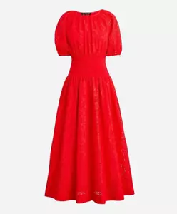 Neu mit Etikett J Crew Provence Midikleid gesmokte Taille Ösen Small - Bild 1 von 7