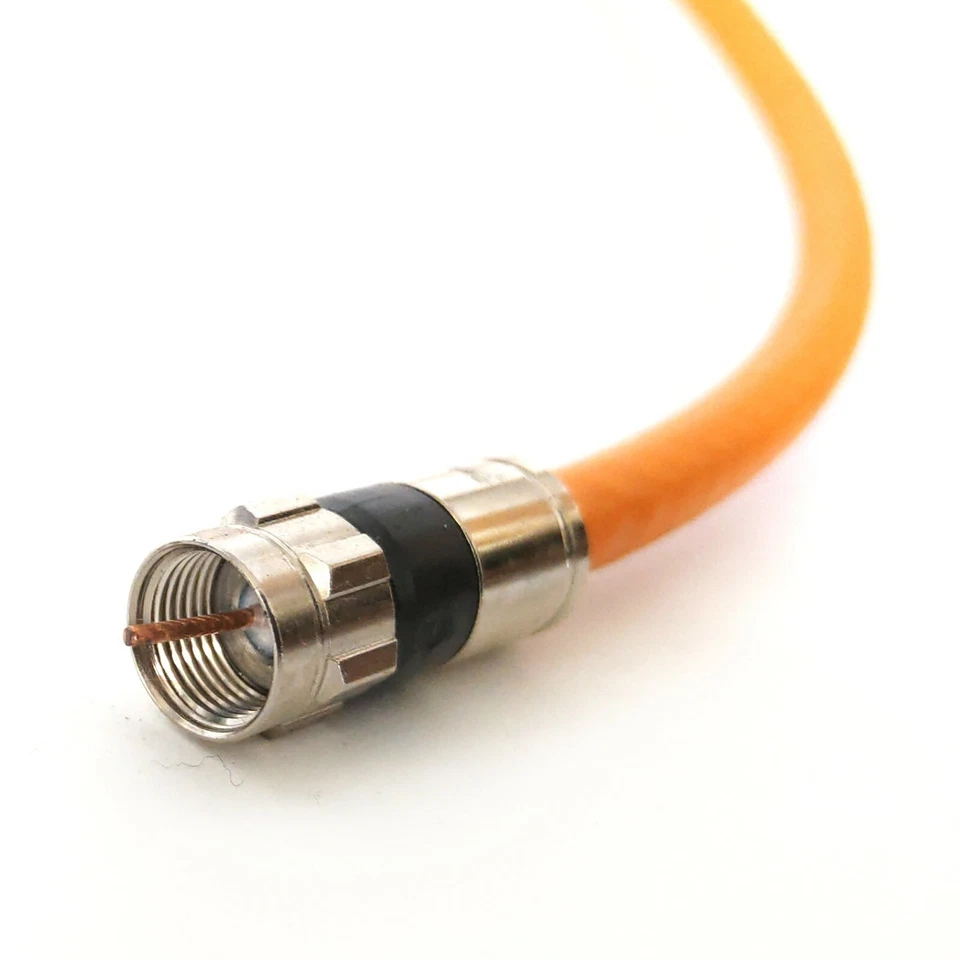 ENHANCED RG6U TRI SHIELD RG6 DIRECT BURIAL COAX UNDERGROUND COAXIAL CABLE ORANGE - Image 1 of 1
