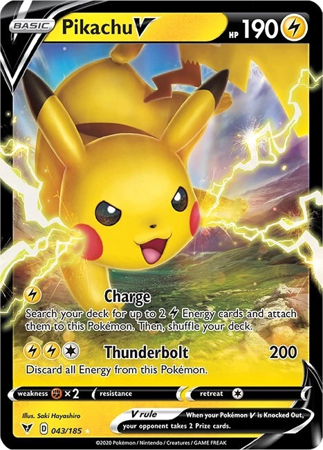 Pikachu V 043/185 Swsh04: Vivid Voltage Holo