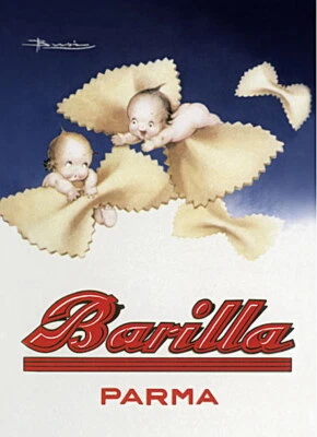 Mini-Blechschild Barilla Parma Himmel, 8 x 11 cm