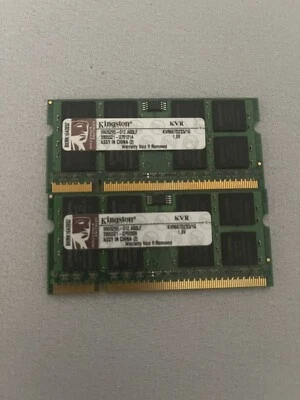 2/pair Kingston PC2-5300 1GB SO-DIMM 667 MHz DDR2 SDRAM Memory (KVR667D2SO/1GBR) - Image 1 of 3