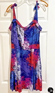 Marc By Marc Jacob Sommerkleid Damen LARGE Lila Abstrakt Splatter Print - Bild 1 von 6