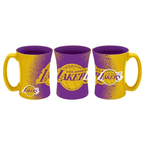 Los Angeles Lakers 14oz Mocha Design Coffee Mug [NEW] NBA Tea Cup Glass Travel Cover