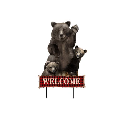 Black Bear Welcome Metal Art 30" x 13" Briarwood Lane - Image 1 of 3