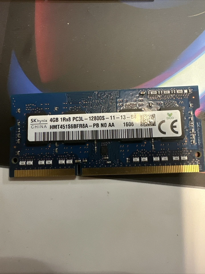 SKhynix 4GB 1Rx8 PC3L-12800S LAPTOP RAM MEMORY HMT451S6BFR8A-PB - Image 1 of 1