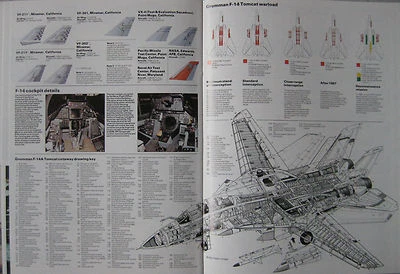 Warplane magazine Issue 11 Grumman F-14 Tomcat cutaway drawing & poster - Image 1 of 2