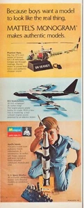 Print Ad Mattel Monogram Models 1969 Apollo B52 Half-Page Magazine 5"'x12" - Picture 1 of 1