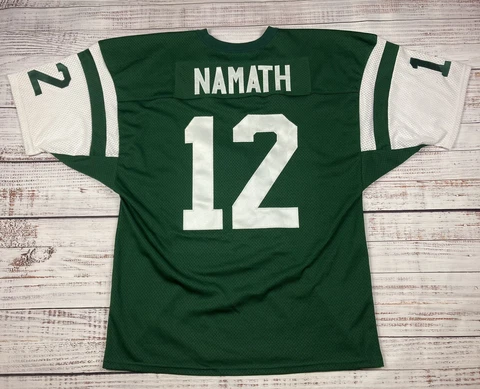 Joe Namath New York Jets Green Football Jersey Thick Sz Large Stitched Sz 2XL Cover