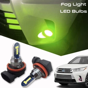 Extremely Bright Lime Green Fog Lights LED Bulbs for Toyota Highlander 2014-2019 - Picture 1 of 8