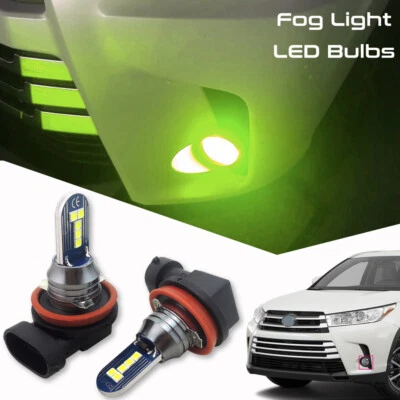 Extremely Bright Lime Green Fog Lights LED Bulbs for Toyota Highlander 2014-2019 - Image 1 of 4