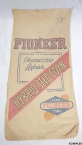 Pioneer Dependable Hybrids Hyrbrid Seed Corn Sack Cloth Bag - Picture 1 of 8