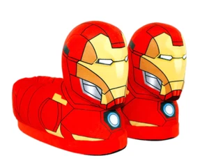 Happy Feet Marvel Iron Man weiche Plüsch Hausschuhe (Größe: XS - Kind 7,5-12) - Bild 1 von 9