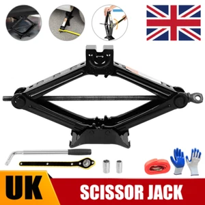 2.5T Scissor Jack + Extendable Wheel Wrench Brace Socket Car Van Tire Hand Tool - Picture 1 of 14