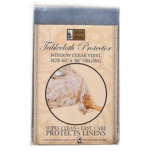 Vinyl Tablecloth Protector Wipes Clean Protect Linens Oblong 60x90 inches - Picture 1 of 2