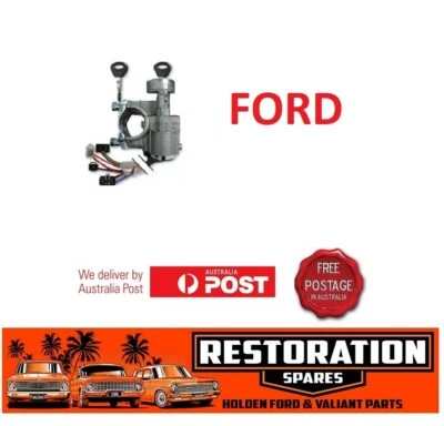 IGNITION SWITCH LOCK ASSEMBLY BARREL KEYS FORD LASER KA KB METEOR GB see listing - image 1 of 3
