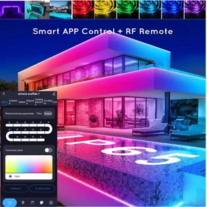 Striscia LED + Controller WIFI Smart Life Tuya WIBY 5M RGB 24 Watt Alexa Google - Picture 1 of 10