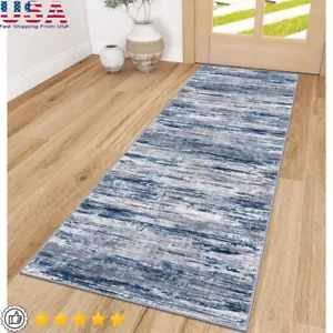 Modern Abstract Runner Rug Non-Slip Soft Washable Hallways Entryway Bedroom New - Picture 1 of 8