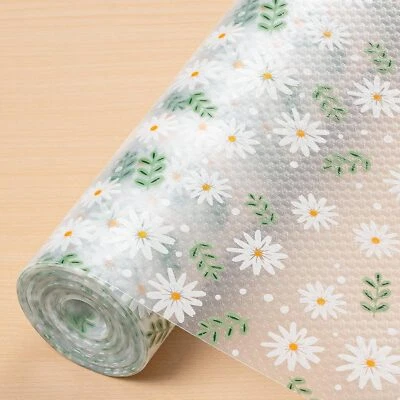 Cooyes Shelf Liner – Premium Cabinet for 11.8"W x 118"L, Green Daisy