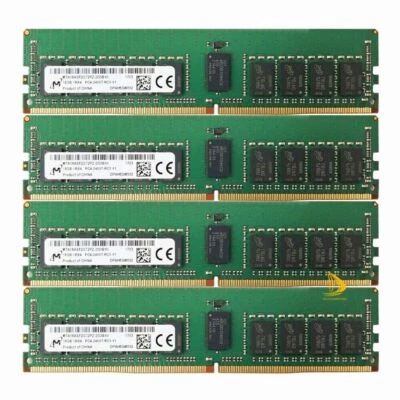 4x 16GB Micron 1Rx4 PC4-19200 DDR4 2400Mhz 288Pin DIMM ECC REGISTERED Memory RAM - Image 1 of 4