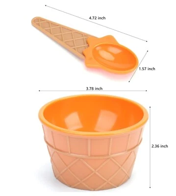 Tazas de postre de helado con cucharas / FIESTA DE CUMPLEAÑOS / HELADO / Colores Asstd Foto 1 de 4