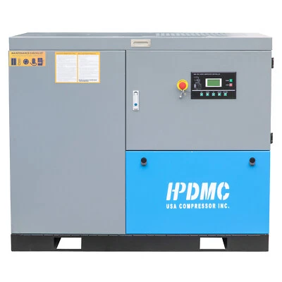 Compresor de aire de tornillo rotativo industrial HPDMC 460V 30HP 3Ph 125CFM 125 psi Foto 1 de 4