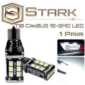 2x White T10 CanBUS - 15-SMD LED Bulbs For License Plate Lights for Volkswagen - Picture 1 of 3