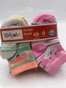 Girls Toddler Anklet Socks Childrens 6 Pair Size 2T-4T - Picture 1 of 3
