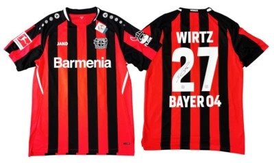 Trikot JAKO Bayer 04 Leverkusen 2021-2022 Home - Wirtz 27 * Signiert Autogramm - Bild 1 von 3