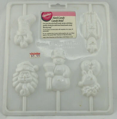 Molde de caramelo duro Wilton vintage años 80 piruleta de Navidad 2115-358 Foto 1 de 4