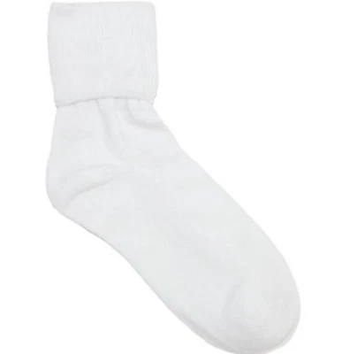 Jefferies Socks L125636 1 PK White Organic Cotton Turn Cuff Socks Size 9-11 - Image 1 of 3