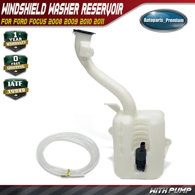 Windshield Washer Reservoir with Cap & Pump for Ford Focus 2008 2009 2010 2011 - Image 1 of 4