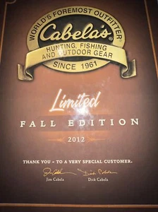 BRAND NEW CABELAS HARD BOUND CATALOG LIMITED FALL 2012 COLLECTORS EDITION - Picture 1 of 4