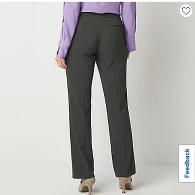 Liz Claiborne Audra Charcoal Gray Flat Front Dress Pants Misses Size 6 - Image 1 of 4