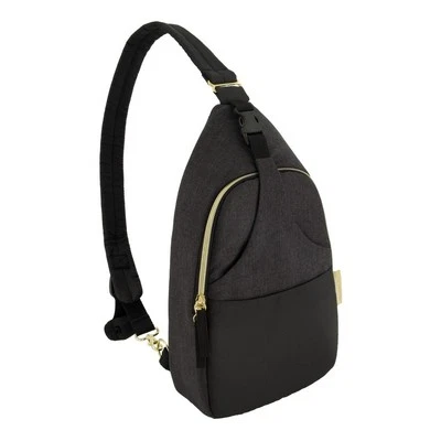 Infantino Negro Gris Bolsa de Pañales Mochila Bandolera Cremalleras Doradas Correa Ajustable Foto 1 de 4