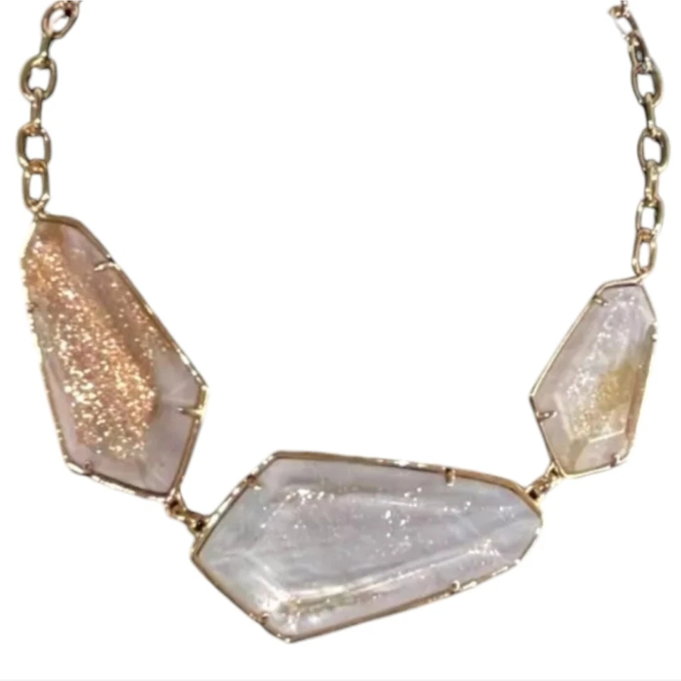 Collar Kendra Scott Violeta Declaración Oro Rosa Con Bolsa para el Polvo ¡Nuevo!! Foto 1 de 4