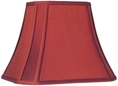 Crimson Red Cut-Corner Medium Lamp Shade 8" Top x 14" Bottom x 11" High (Spider) - Image 1 of 4