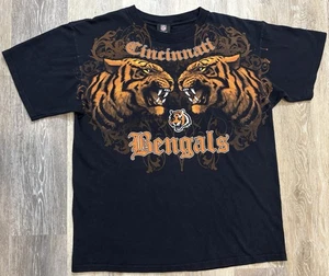 Vintage Cincinnati Bengals Shirt Y2K Tiger All Over Print NFL Apparel Size Large - Picture 1 of 5