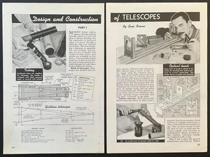 Entwurf & Bau von TELESKOPEN 1945 PLÄNE Galiläisch*Terrestrisch*Astronomisch - Bild 1 von 5